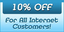 10% off for all internet customers!